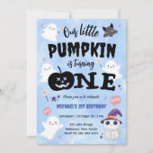 Onze kleine pompoen | Jongen Halloween 1e verjaard Kaart (Voorkant)