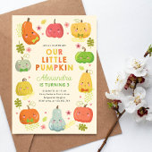 Onze kleine pompoen, jongens verjaardagsfoto kaart