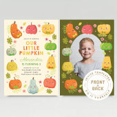 Onze kleine pompoen, jongens verjaardagsfoto kaart