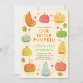 Onze kleine pompoen, jongens verjaardagsfoto kaart (Voorkant)