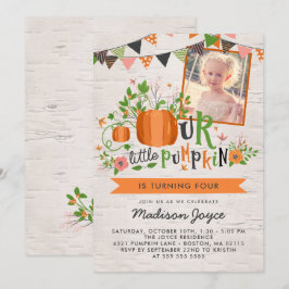 Onze kleine pompoen kinderen van Birthday Foto Kaart