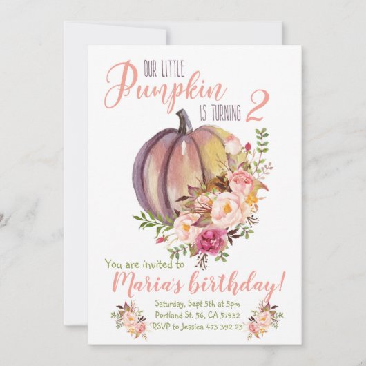 Onze kleine pompoen maken 'Birthday' Uitnodiging (Voorkant)