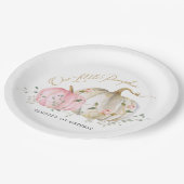 Onze kleine pompoen meisje 1e verjaardag papieren bordje (Gekanteld)