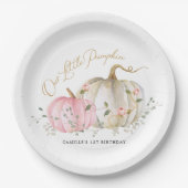 Onze kleine pompoen meisje 1e verjaardag papieren bordje (Voorkant)