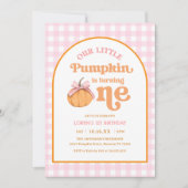 Onze Kleine Pompoen Meisje 1e Verjaardagsfeestje Kaart (Voorkant)