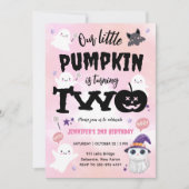 Onze kleine pompoen | Meisje Halloween 2e verjaard Kaart (Voorkant)