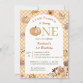 Onze kleine pompoen Oranje Herfst 1e Verjaardag Kaart (Voorkant)