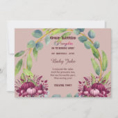 Onze kleine pompoen Paarse 1e verjaardag Herfst kr Bedankkaart (Voorkant)