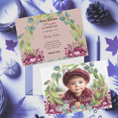 Onze kleine pompoen Paarse 1e verjaardag Herfst kr Bedankkaart