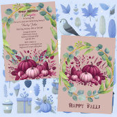 Onze kleine pompoen Paarse 1e verjaardag Herfst kr Kaart