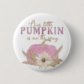 Onze kleine pompoen roze Baby shower Button (Voorkant)