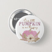 Onze kleine pompoen roze Baby shower Button (Voorkant /achterkant)