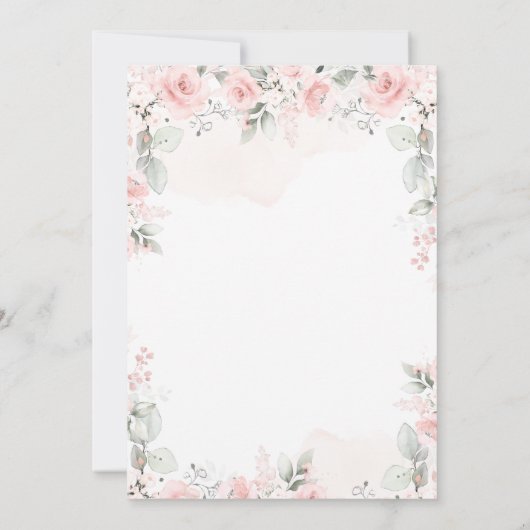 Onze Kleine Pompoen Roze Bloemen Wit 1e Verjaardag Kaart (Achterkant)