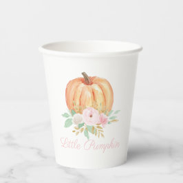 Onze Kleine Pompoen roze bloemige eerste verjaarda Papieren Bekers