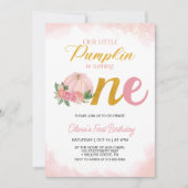 Onze kleine pompoen roze en gouden meisje 1e verja kaart (Voorkant)