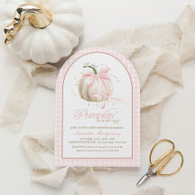 Onze Kleine Pompoen Roze Gingham Baby Shower