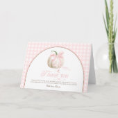 Onze Kleine Pompoen Roze Gingham Bedankt (Voorkant)