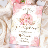 Onze kleine pompoen | Roze Goud Meisje 5e Verjaard Kaart