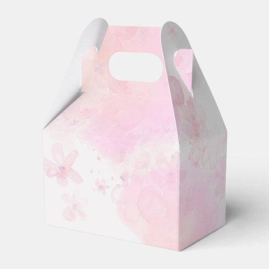 Onze kleine pompoen roze gouden bloemen 1e verjaar bedankdoosjes (Achterkant)