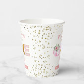 Onze kleine pompoen roze gouden bloemen 1e verjaar papieren bekers (Links)