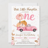 Onze kleine pompoen | Roze Vrachtwagen Meisje 1e V Kaart (Voorkant)