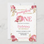 ONZE KLEINE POMPOEN ROZE WATERVERF 1E VERJAARDAG KAART (Voorkant)