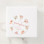 Onze kleine pompoen roze witte Herfst verjaardagsf Bedankjes Labels (In situ)