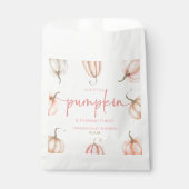 Onze kleine pompoen roze witte Herfst verjaardagsf Bedankzakje (Voorkant)