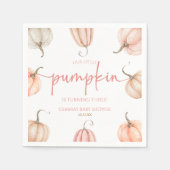 Onze kleine pompoen roze witte Herfst verjaardagsf Servet (Voorkant)