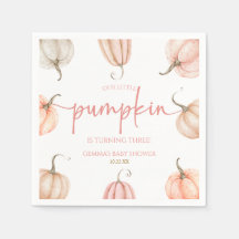 Onze kleine pompoen roze witte Herfst verjaardagsf