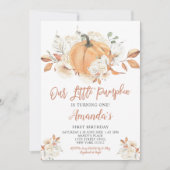 Onze kleine pompoen rustieke pompoen verjaardagsfe kaart (Voorkant)