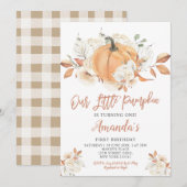 Onze kleine pompoen rustieke pompoen verjaardagsfe kaart (Voorkant / Achterkant)