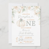 Onze kleine pompoen Sage Green Gingham 1e verjaard Kaart (Voorkant)