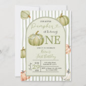 Onze kleine pompoen salie preppy 1e verjaardag kaart (Voorkant)