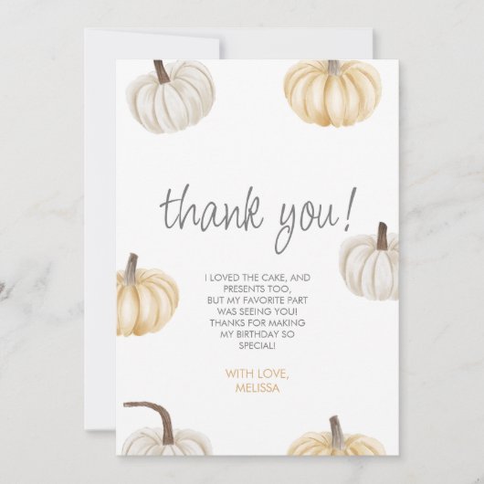 Onze kleine pompoen Schattige Boho bedankje Kaart (Voorkant)