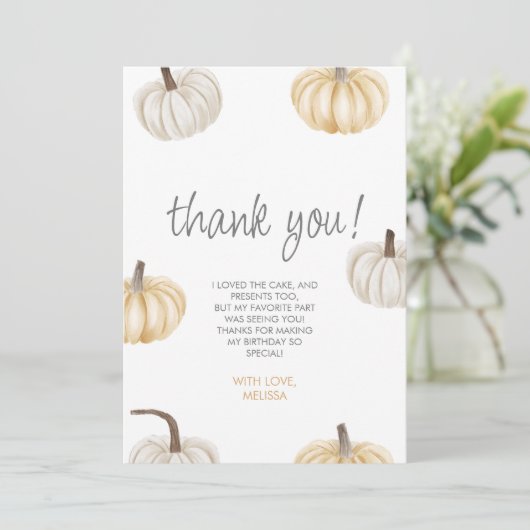 Onze kleine pompoen Schattige Boho bedankje Kaart (Staand voorkant)