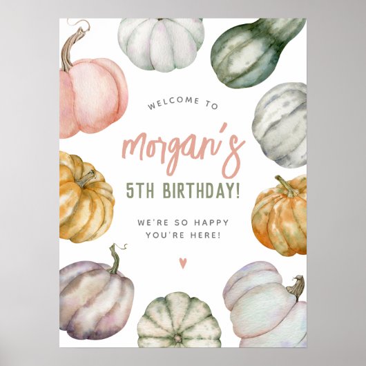 Onze kleine pompoen Schattigee Boho verjaardagsfee Poster (Voorkant)