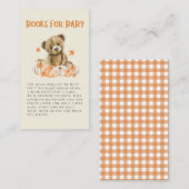 Onze kleine pompoen Schattigee teddybeer Baby show Informatiekaartje (Voorkant / Achterkant)
