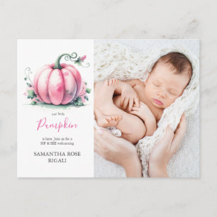 Onze kleine pompoen slok en zie Baby shower nodigt Feestdagenkaart