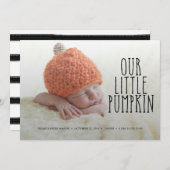 Onze kleine pompoen Soft Black geboorteaankondigin Aankondiging (Voorkant / Achterkant)