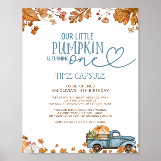 Onze Kleine Pompoen Tijd Capsule Bord Poster (Voorkant)