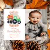 Onze kleine pompoen tractor 1e verjaardag foto kaart