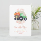 Onze Kleine Pompoen Tractor 1e Verjaardag Kaart (Staand voorkant)
