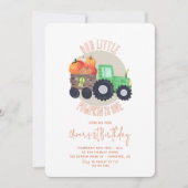 Onze Kleine Pompoen Tractor 1e Verjaardag Kaart (Voorkant)