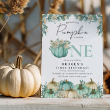 Onze Kleine Pompoen Turquoise & Witte 1e Verjaarda