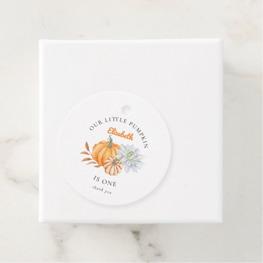 Onze kleine pompoen van 1 september Elegant Herfst Bedankjes Labels (In situ)