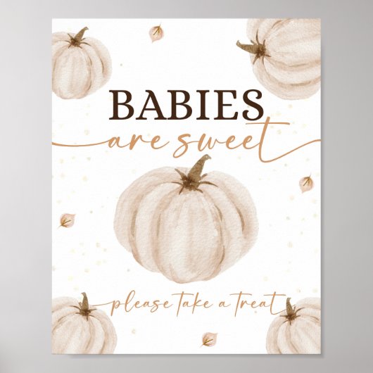 Onze kleine pompoen verjaardag baby's zijn zoet poster (Voorkant)