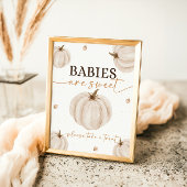 Onze kleine pompoen verjaardag baby's zijn zoet poster