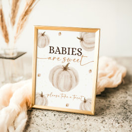 Onze kleine pompoen verjaardag baby's zijn zoet poster