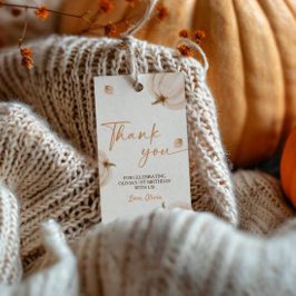 Onze Kleine Pompoen Verjaardag Bedankt Label Cadeaulabel